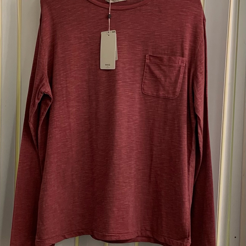 Mng Men's Long Sleeve Shirt - Deep Red